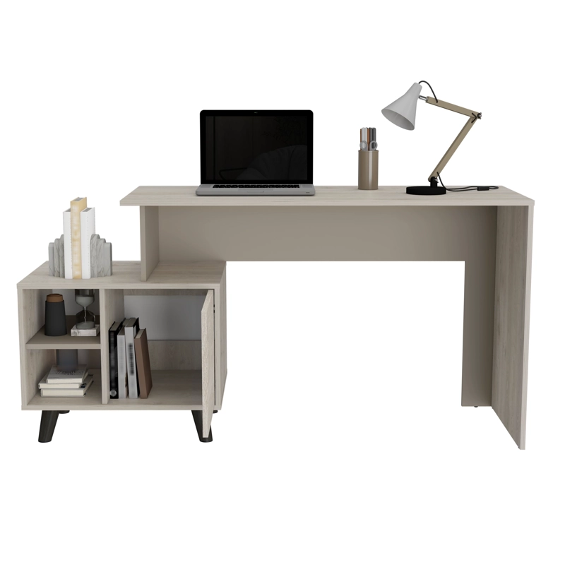 ESCRITORIO ARCHIVADOR 1 PUERTA LEIRA 75,6X151,5X50,0 CM CENIZA Y TAUPE - 4