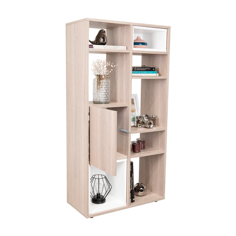 BIBLIOTECA 1 PUERTA MOMI 120X61,6X30 CM BARDOLINO Y BLANCO - 2