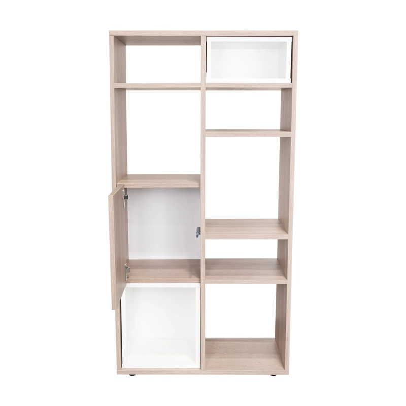 BIBLIOTECA 1 PUERTA MOMI 120X61,6X30 CM BARDOLINO Y BLANCO - 4