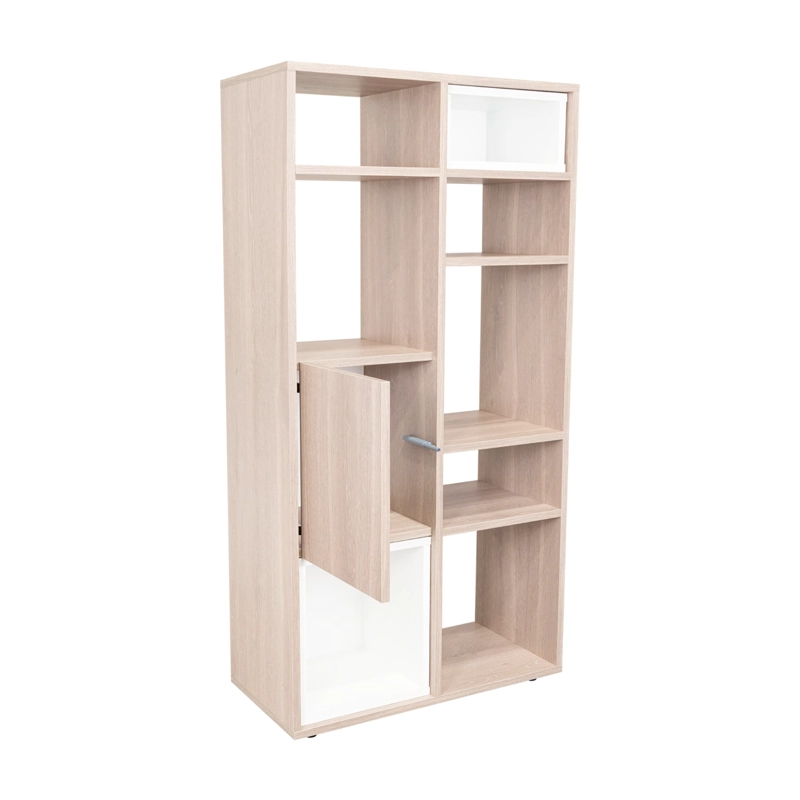 BIBLIOTECA 1 PUERTA MOMI 120X61,6X30 CM BARDOLINO Y BLANCO - 5