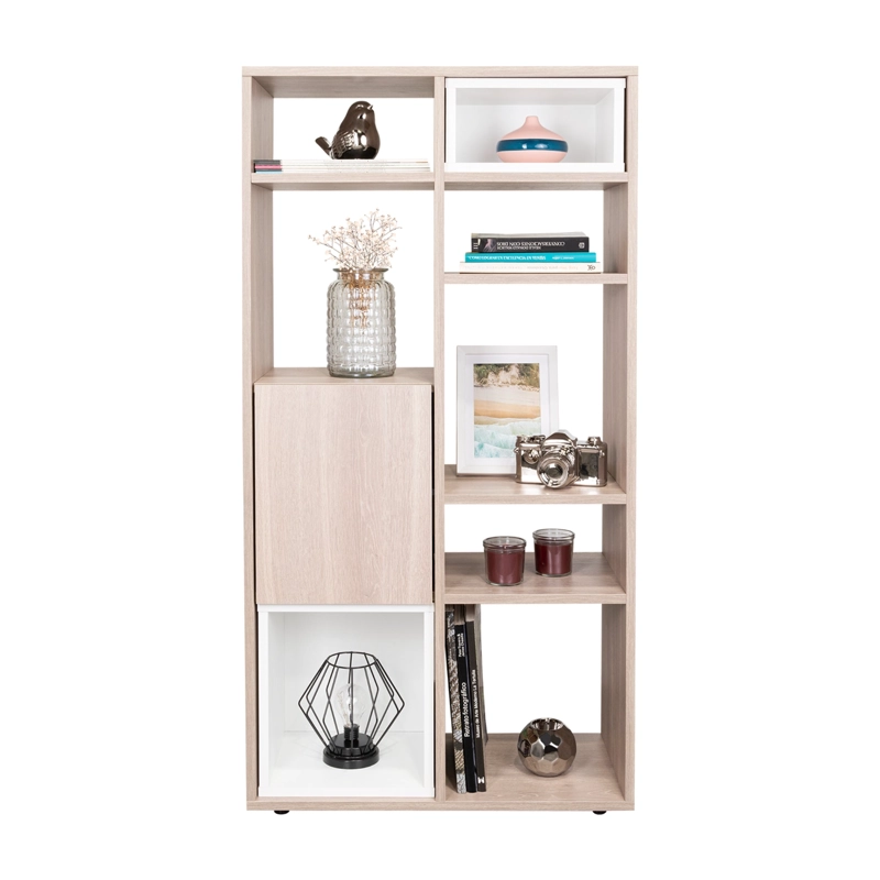 BIBLIOTECA 1 PUERTA MOMI 120X61,6X30 CM BARDOLINO Y BLANCO - 6