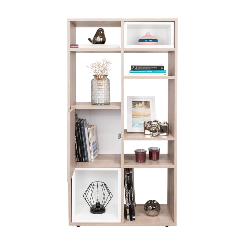 BIBLIOTECA 1 PUERTA MOMI 120X61,6X30 CM BARDOLINO Y BLANCO - 7