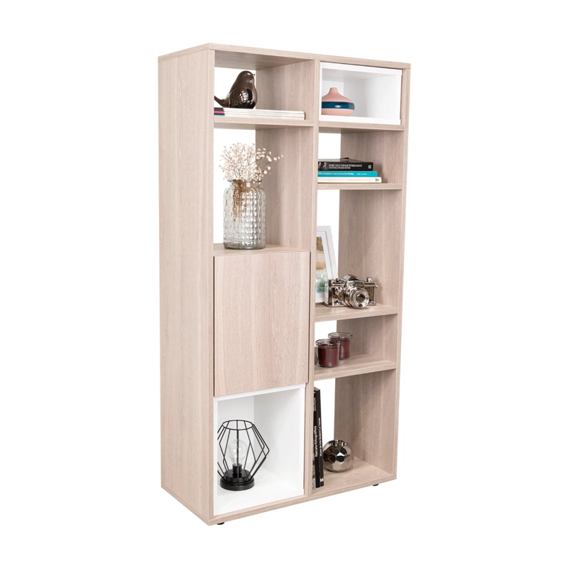 BIBLIOTECA 1 PUERTA MOMI 120X61,6X30 CM BARDOLINO Y BLANCO - 12
