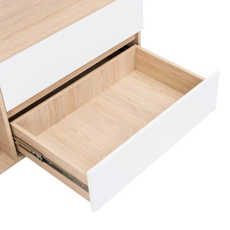 RACK TV60' 1 PUERTA 2 CAJONES ACACIA  58,4X158,4X45,6 CM ROVERE Y BLANCO - 3