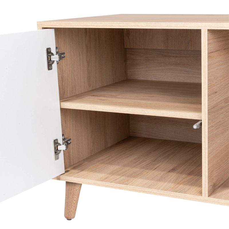 RACK TV60' 1 PUERTA 2 CAJONES ACACIA  58,4X158,4X45,6 CM ROVERE Y BLANCO - 4