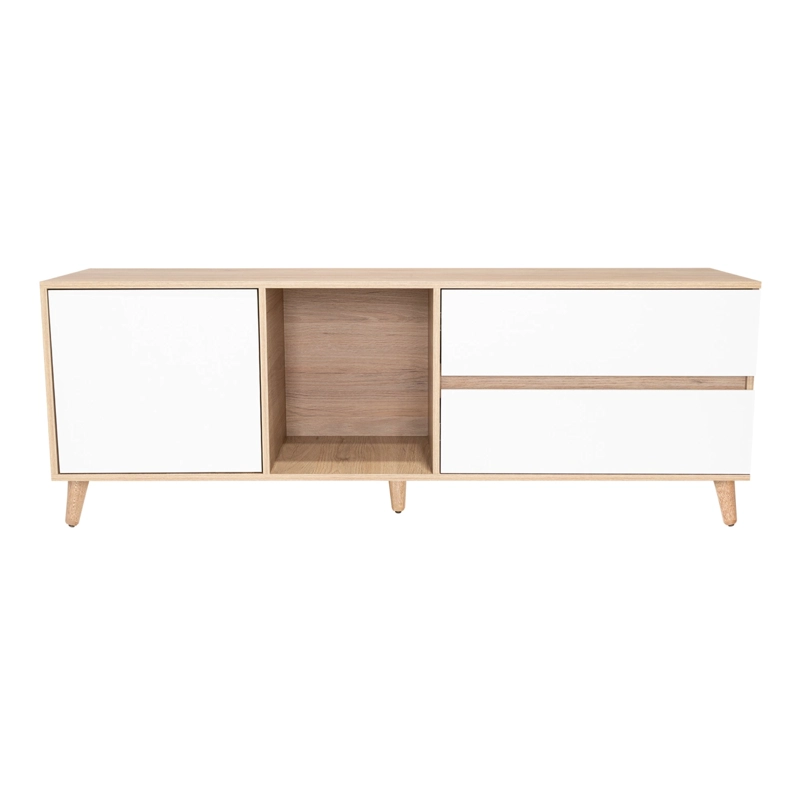 RACK TV60' 1 PUERTA 2 CAJONES ACACIA  58,4X158,4X45,6 CM ROVERE Y BLANCO - 5