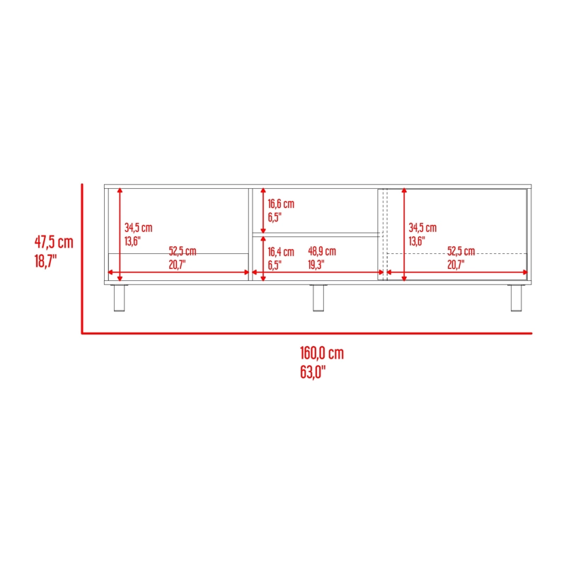 RACK TV65' 1 PUERTA TUNEZ PLUS 47,5X160X35 CM NOGAL - 9