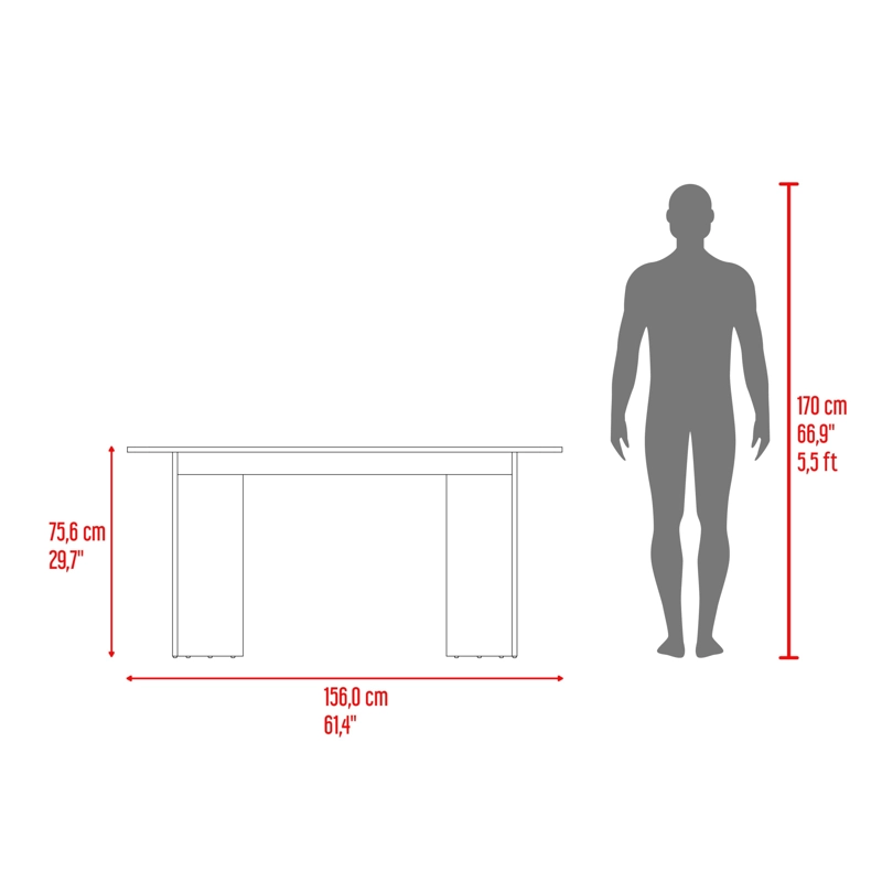 MESA DE COMEDOR BANGKOK 75,6X156X79 CM FRESNO - 12