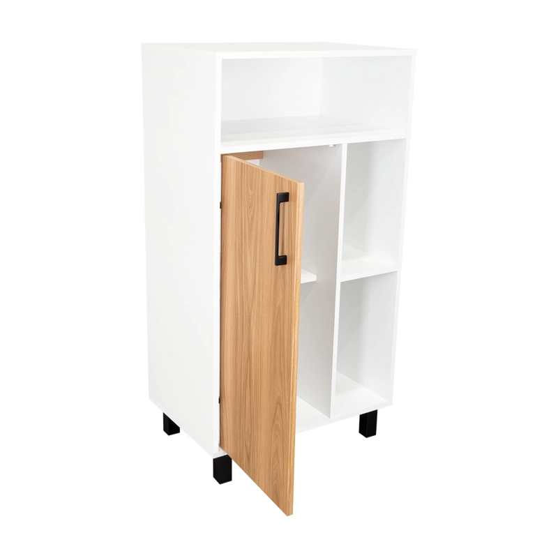 BIBLIOTECA BAJA 1 PUERTA BRYCE 111,5X60X39,9 CM BLANCO Y FRESNO - 3