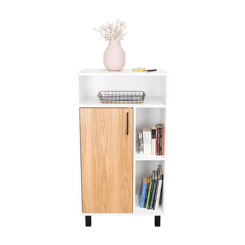 BIBLIOTECA BAJA 1 PUERTA BRYCE 111,5X60X39,9 CM BLANCO Y FRESNO - 4