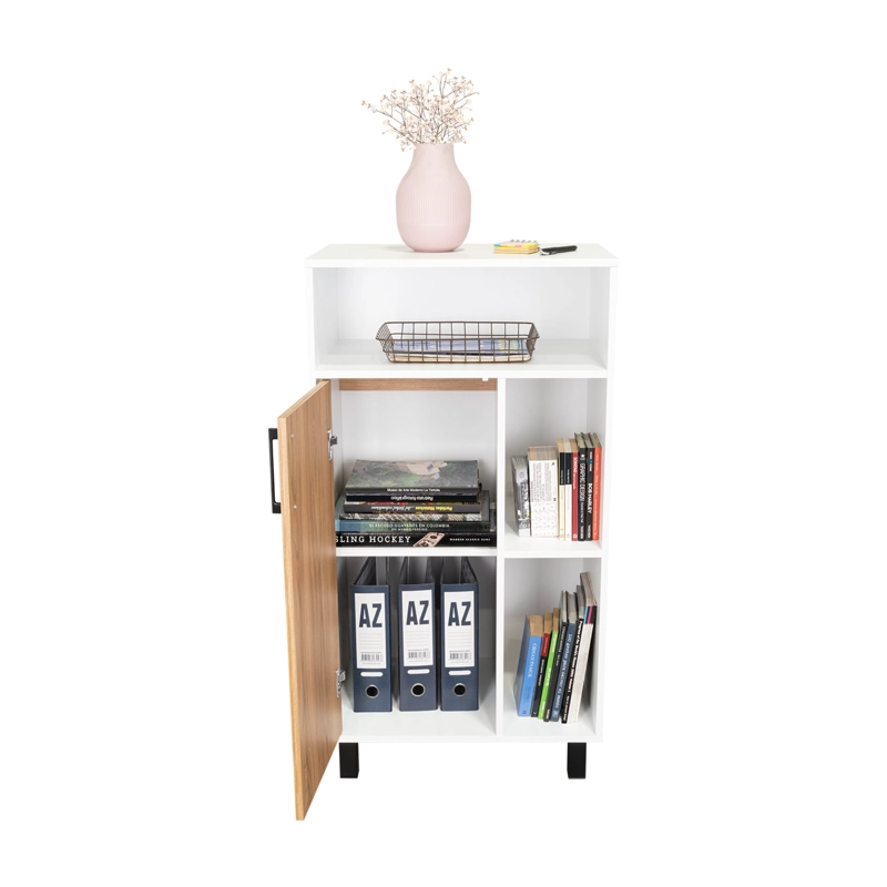 BIBLIOTECA BAJA 1 PUERTA BRYCE 111,5X60X39,9 CM BLANCO Y FRESNO - 5