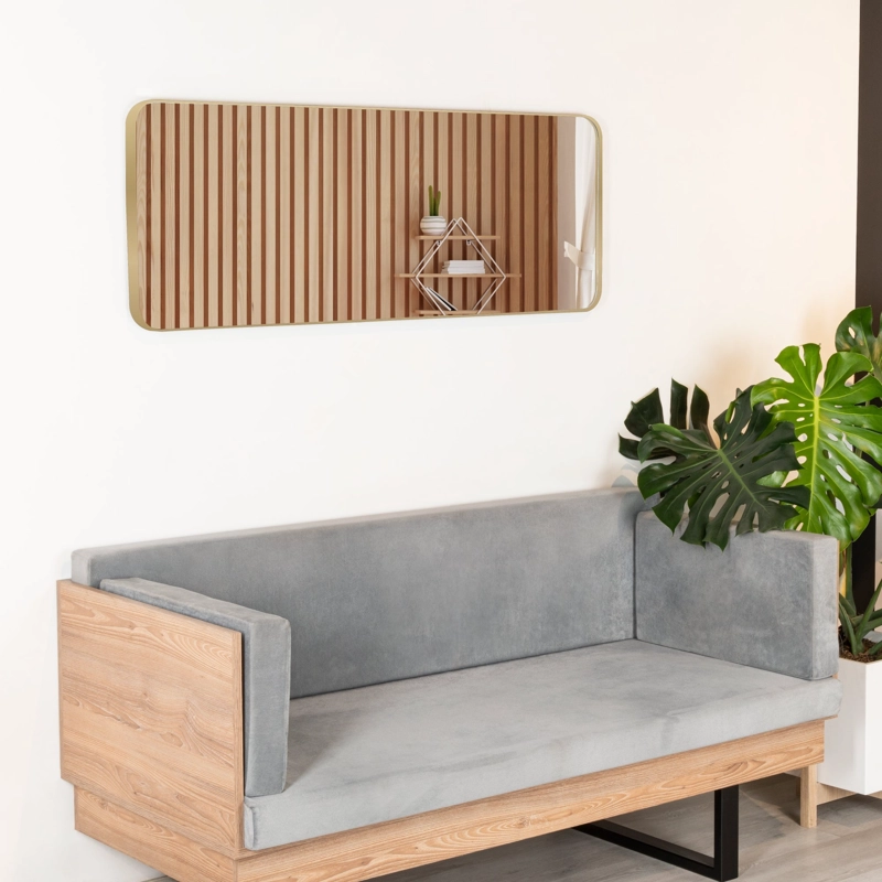 ESPEJO LOKY RECTANGULAR 45X120X3,8 CM DORADO CON MARCO METALICO - 5