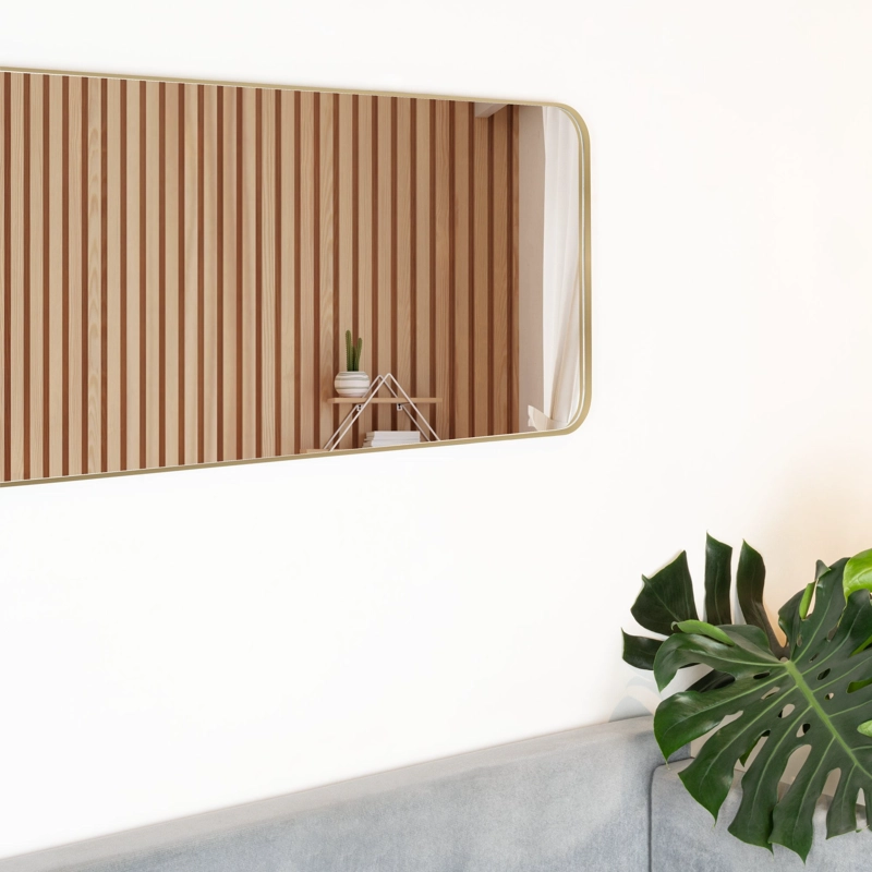 ESPEJO LOKY RECTANGULAR 45X120X3,8 CM DORADO CON MARCO METALICO - 6