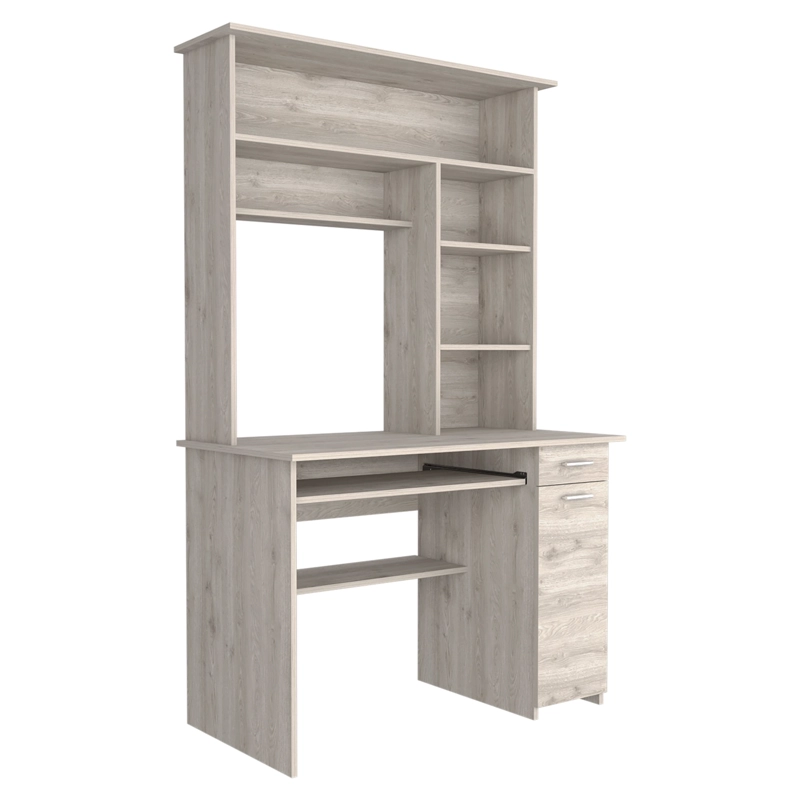 ESCRITORIO BIBLIOTECA 1 PUERTA 1 CAJON 180 180,7X110X58,3 CM CENIZA - 1