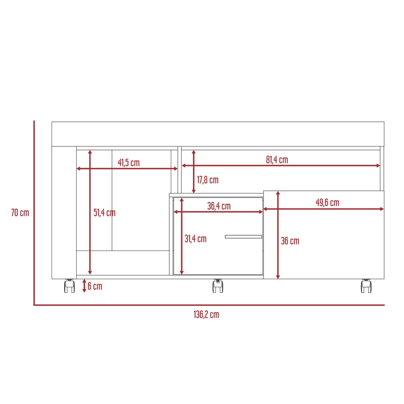 RACK TV60' 2 PUERTAS TOLON 70,0X136,2X37,8 CM MILAN - 8