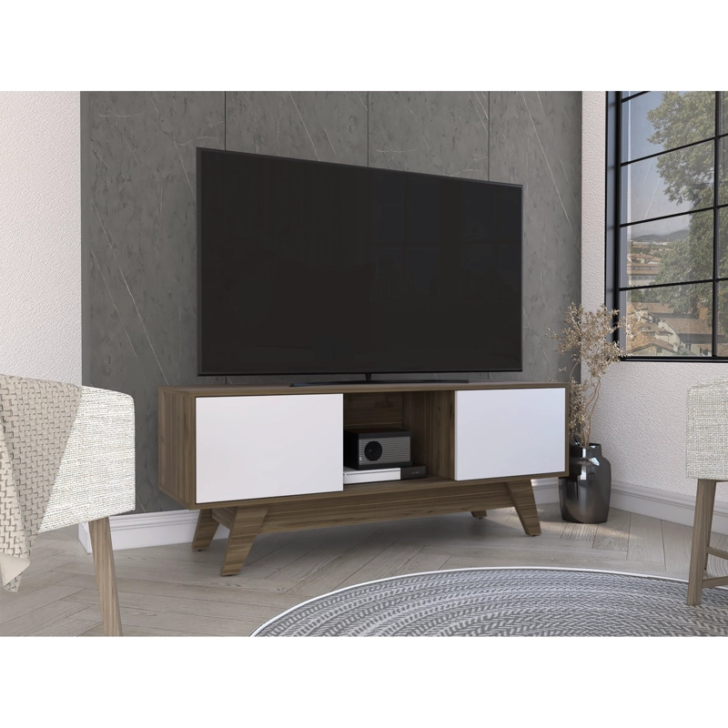 RACK TV55' 2 PUERTAS ROMERO 53,7X135X40,0 CM GALES Y BLANCO - 8