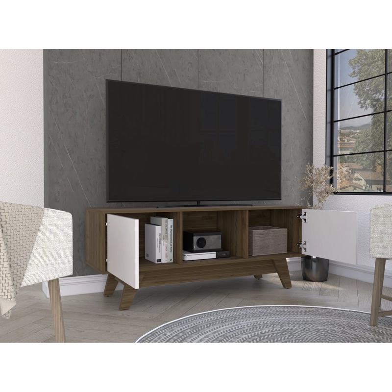 RACK TV55' 2 PUERTAS ROMERO 53,7X135X40,0 CM GALES Y BLANCO - 9