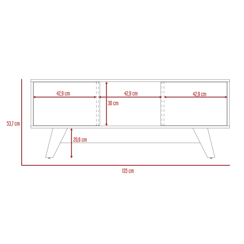 RACK TV55' 2 PUERTAS ROMERO 53,7X135X40,0 CM GALES Y BLANCO - 11
