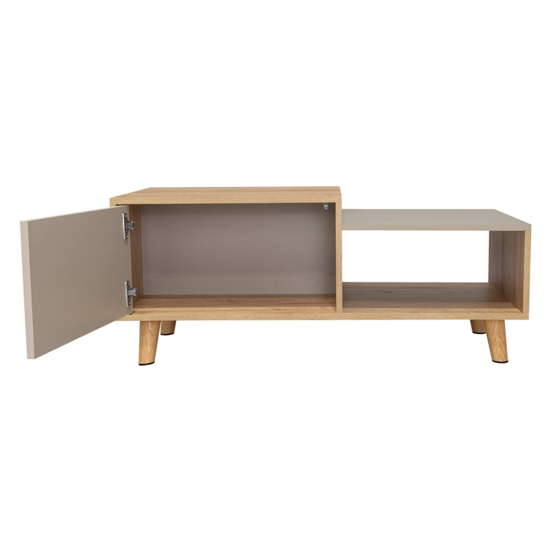 MESA DE CENTRO 2 PUERTAS BORA 41,6X100X50 CM DUNA Y TAUPE - 2