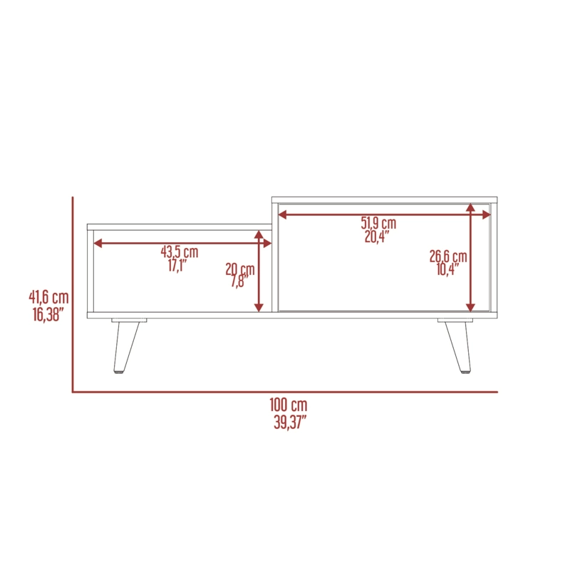 MESA DE CENTRO 2 PUERTAS BORA 41,6X100X50 CM DUNA Y TAUPE - 11