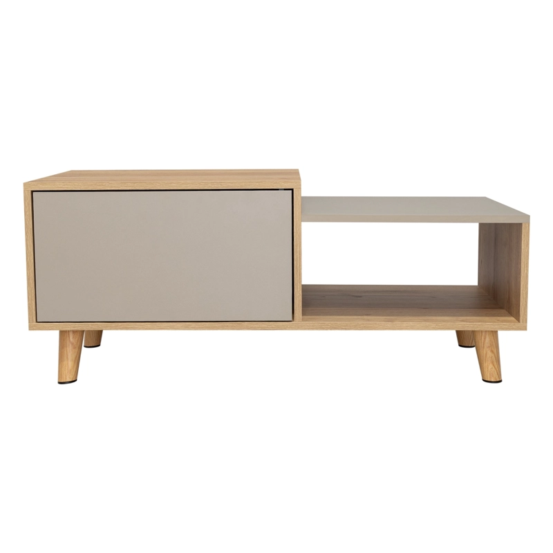 MESA DE CENTRO 2 PUERTAS BORA 41,6X100X50 CM DUNA Y TAUPE - 12
