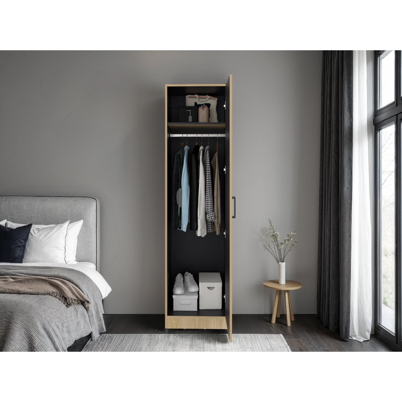 CLOSET 1 PUERTA CON BARRA CLAY 49,4X186,3X52,3 CM FRESNO Y WENGUE - 9