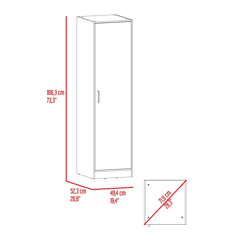CLOSET 1 PUERTA CON BARRA CLAY 49,4X186,3X52,3 CM FRESNO Y WENGUE - 10