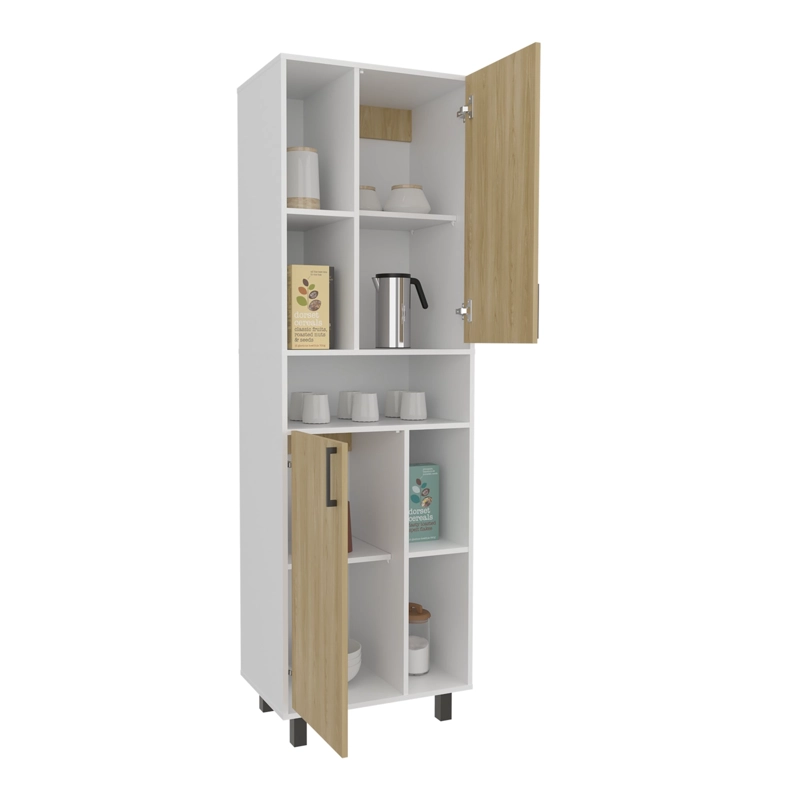 DESPENSA ALTA 2 PUERTAS BRICE 190X60X39,7 CM BLANCO Y FRESNO - 2