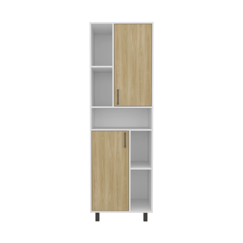 DESPENSA ALTA 2 PUERTAS BRICE 190X60X39,7 CM BLANCO Y FRESNO - 3