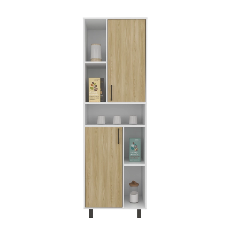 DESPENSA ALTA 2 PUERTAS BRICE 190X60X39,7 CM BLANCO Y FRESNO - 4
