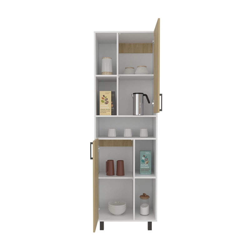 DESPENSA ALTA 2 PUERTAS BRICE 190X60X39,7 CM BLANCO Y FRESNO - 5
