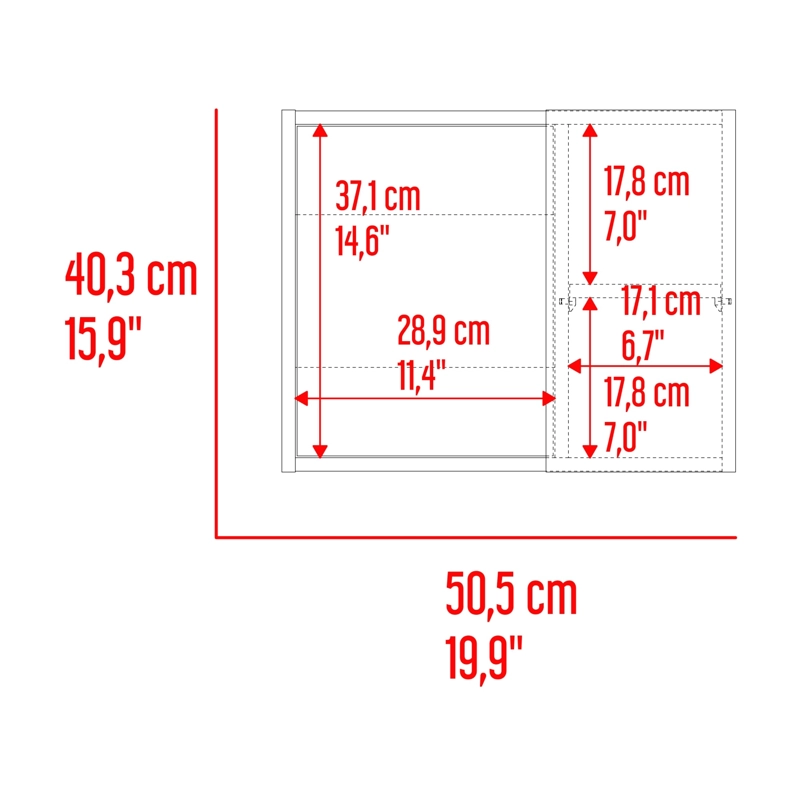 BOTIQUIN 1 PUERTA Y ESPEJO ALESSI 40,3X50,5X11,1 CM FRESNO - 10