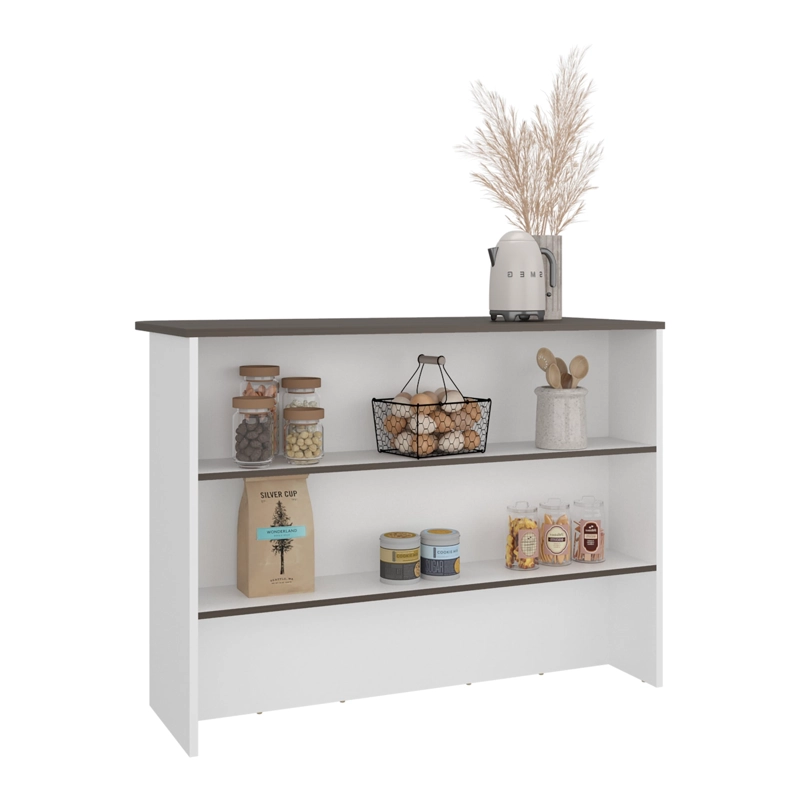BARRA AUXILIAR DE COCINA FENDI 90X120X60 CM MILAN Y BLANCO - 3