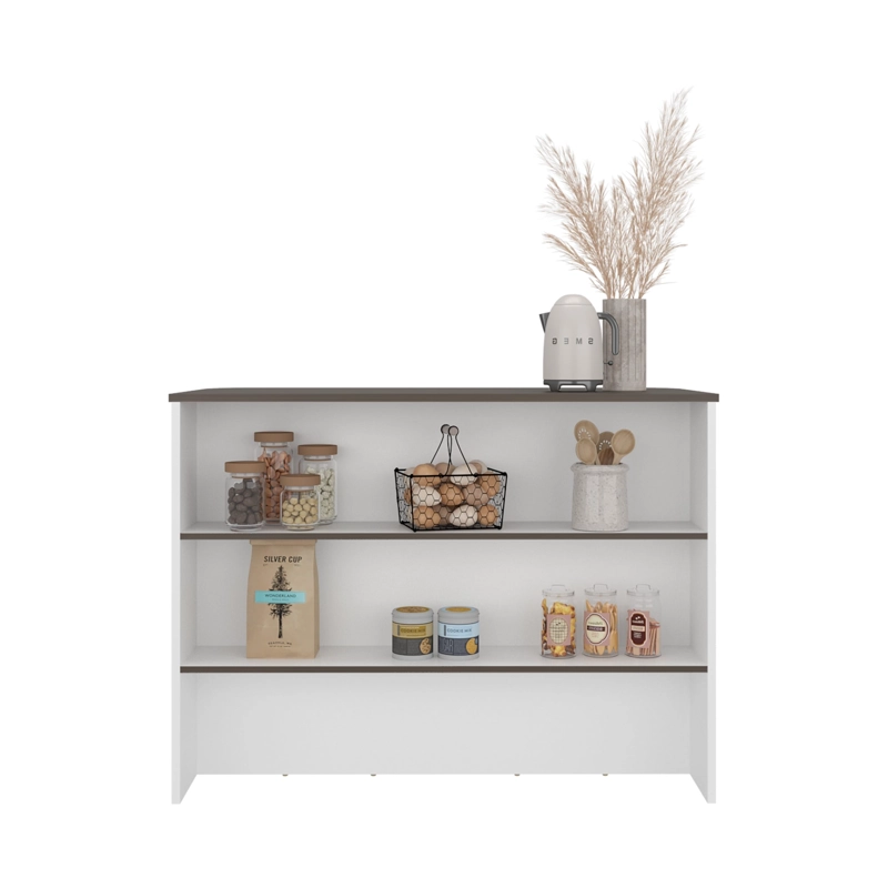 BARRA AUXILIAR DE COCINA FENDI 90X120X60 CM MILAN Y BLANCO - 4