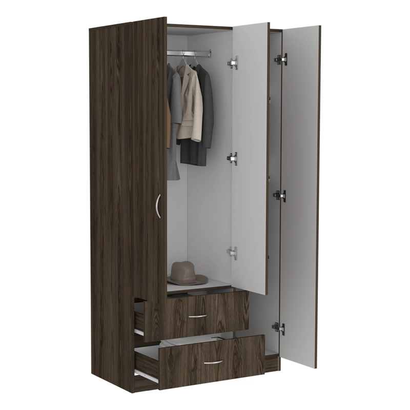 CLOSET 3 PUERTAS 2 CAJONES AUSTRAL 180X90X47 CM MILAN Y BLANCO - 3