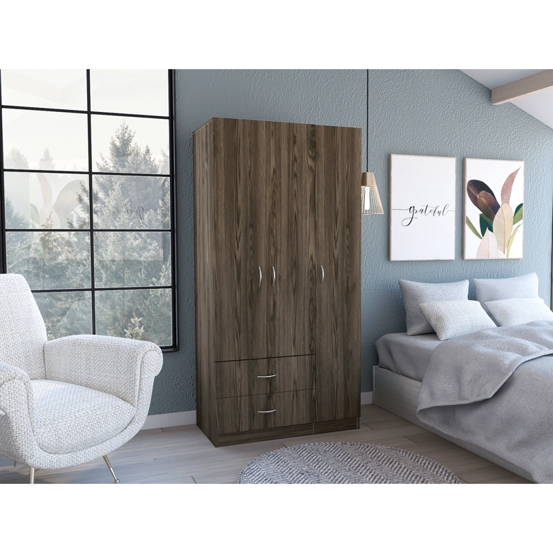 CLOSET 3 PUERTAS 2 CAJONES AUSTRAL 180X90X47 CM MILAN Y BLANCO - 5