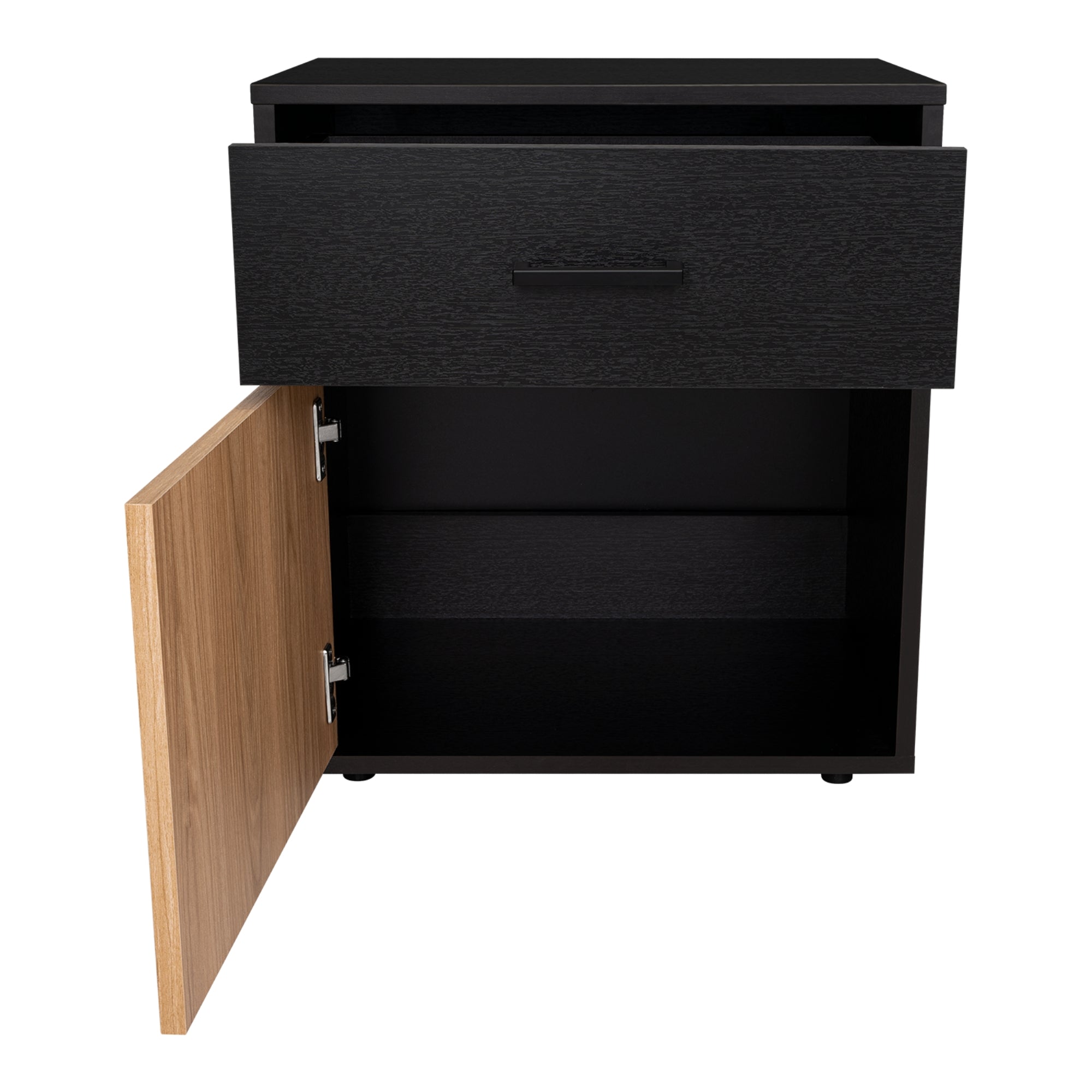 VELADOR 1 PUERTA 1 CAJON GRAYSON 55X50X37,6 CM WENGUE Y FRESNO - 2