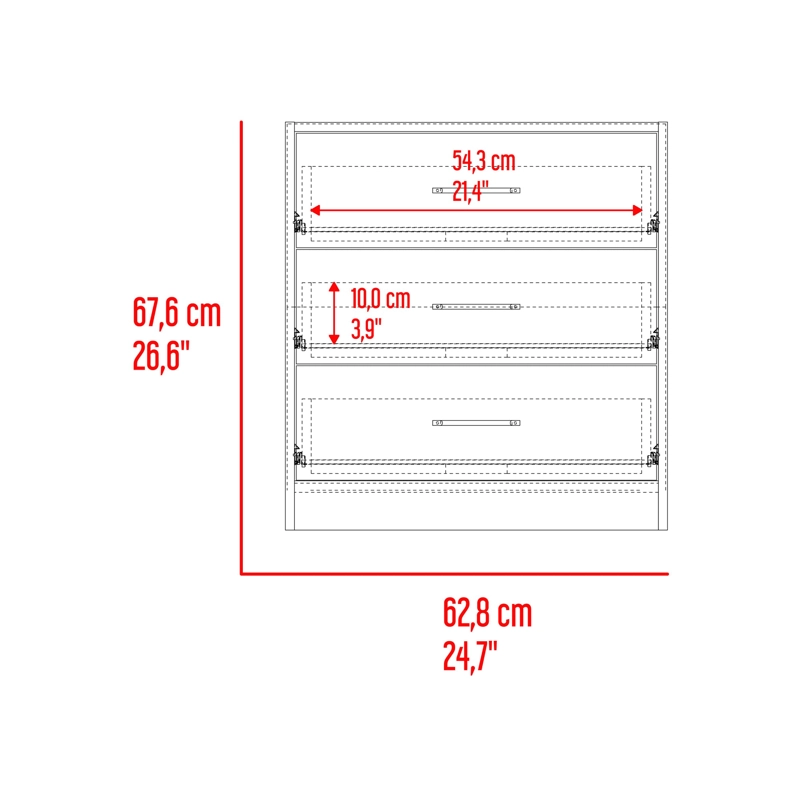 COMODA 3 CAJONES CLAY 67,6X62,8X35,3 CM FRESNO Y WENGUE - 8