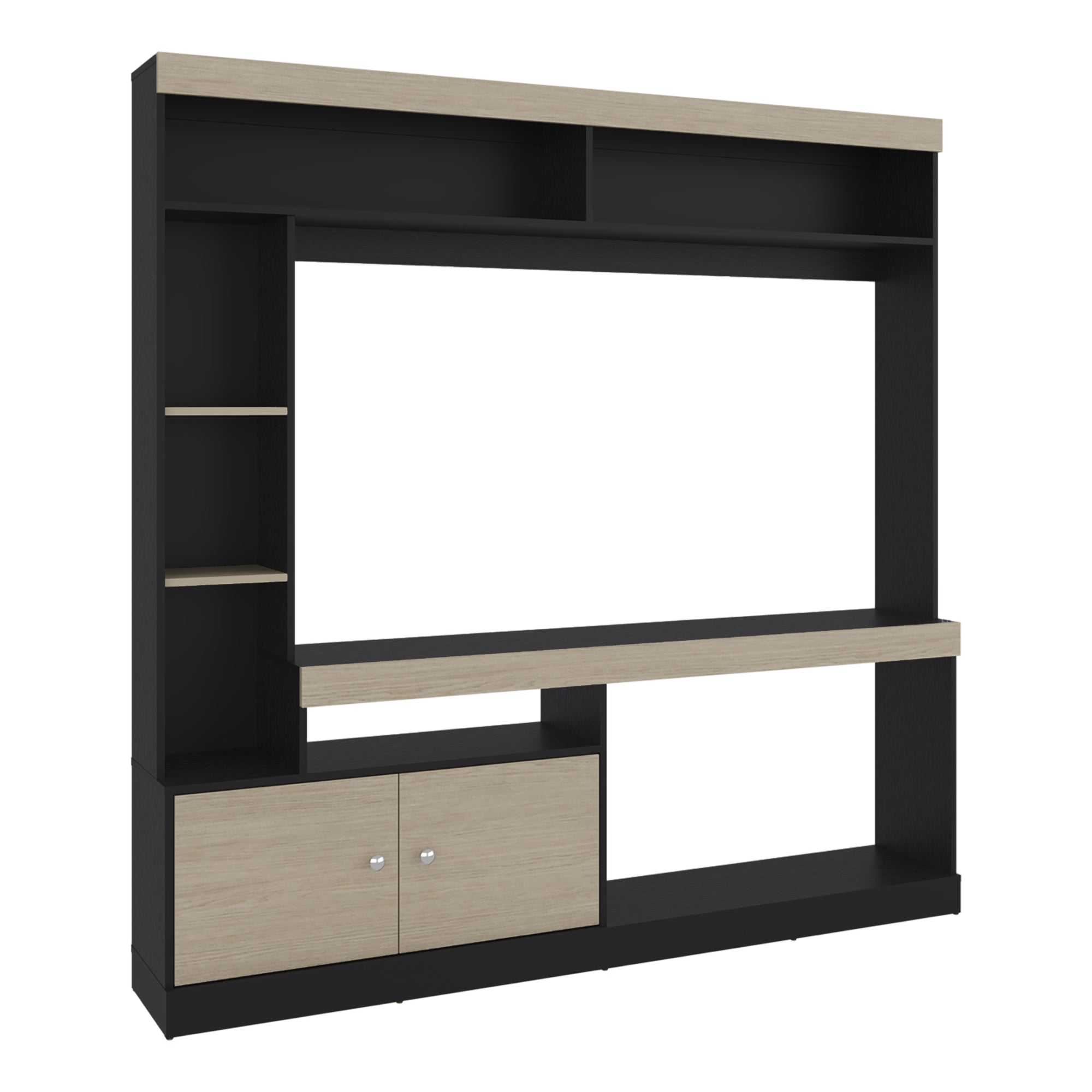 ESTANTE TV65' 2 PUERTAS CLASSIC COLOR 180,6X180X30,3 CM CARTAGENA Y WENGUE - 1