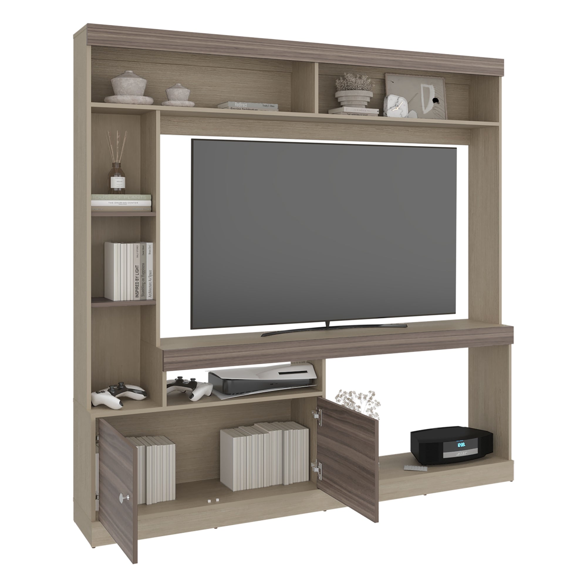 ESTANTE TV65' 2 PUERTAS CLASSIC COLOR 180,6X180X30,3 CM CARTAGENA Y WENGUE - 3