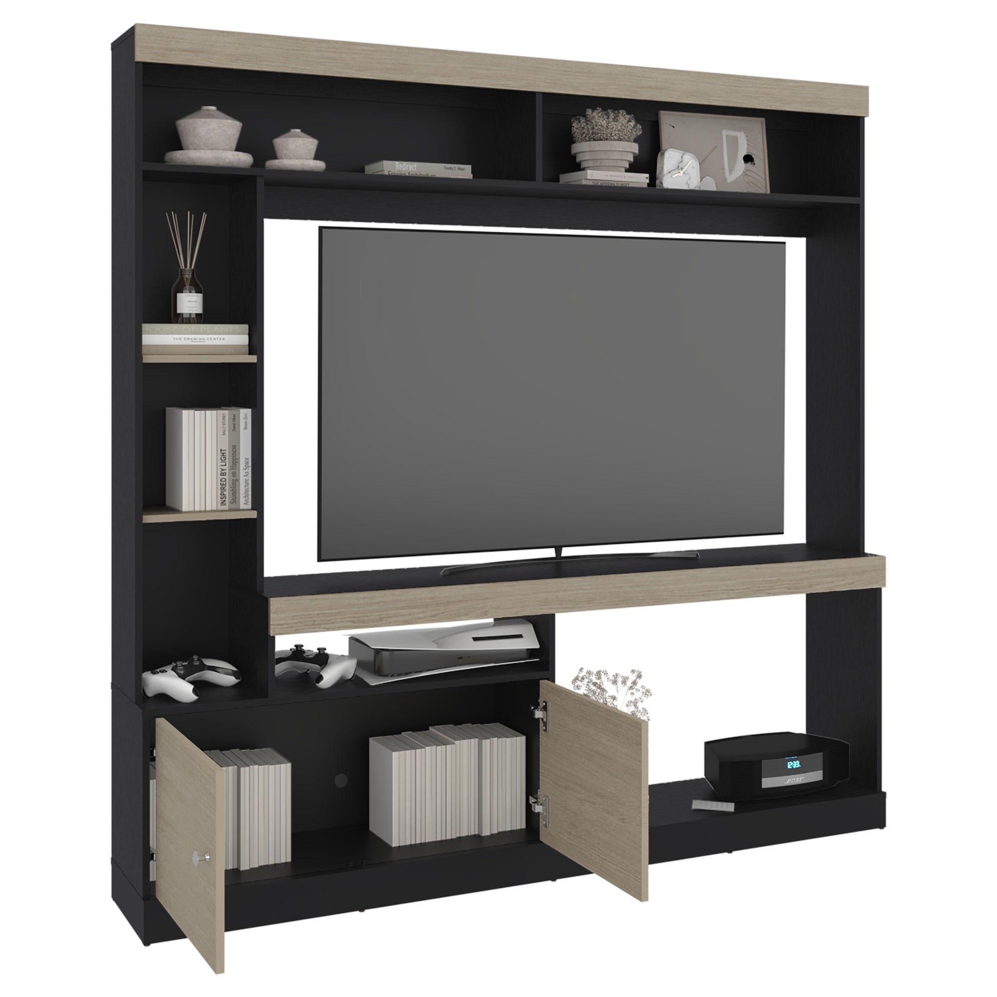 ESTANTE TV65' 2 PUERTAS CLASSIC COLOR 180,6X180X30,3 CM CARTAGENA Y WENGUE - 3