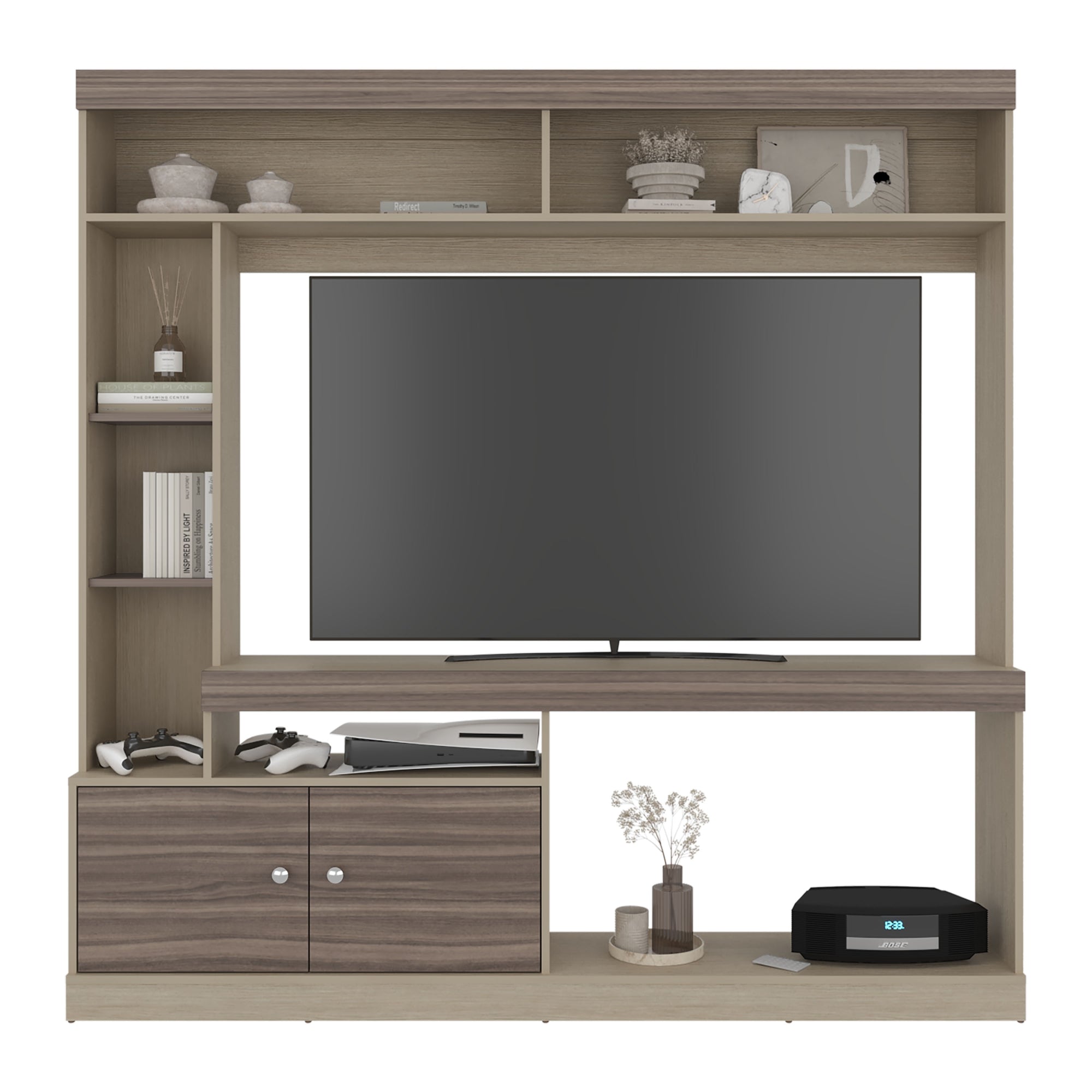 ESTANTE TV65' 2 PUERTAS CLASSIC COLOR 180,6X180X30,3 CM CARTAGENA Y WENGUE - 4