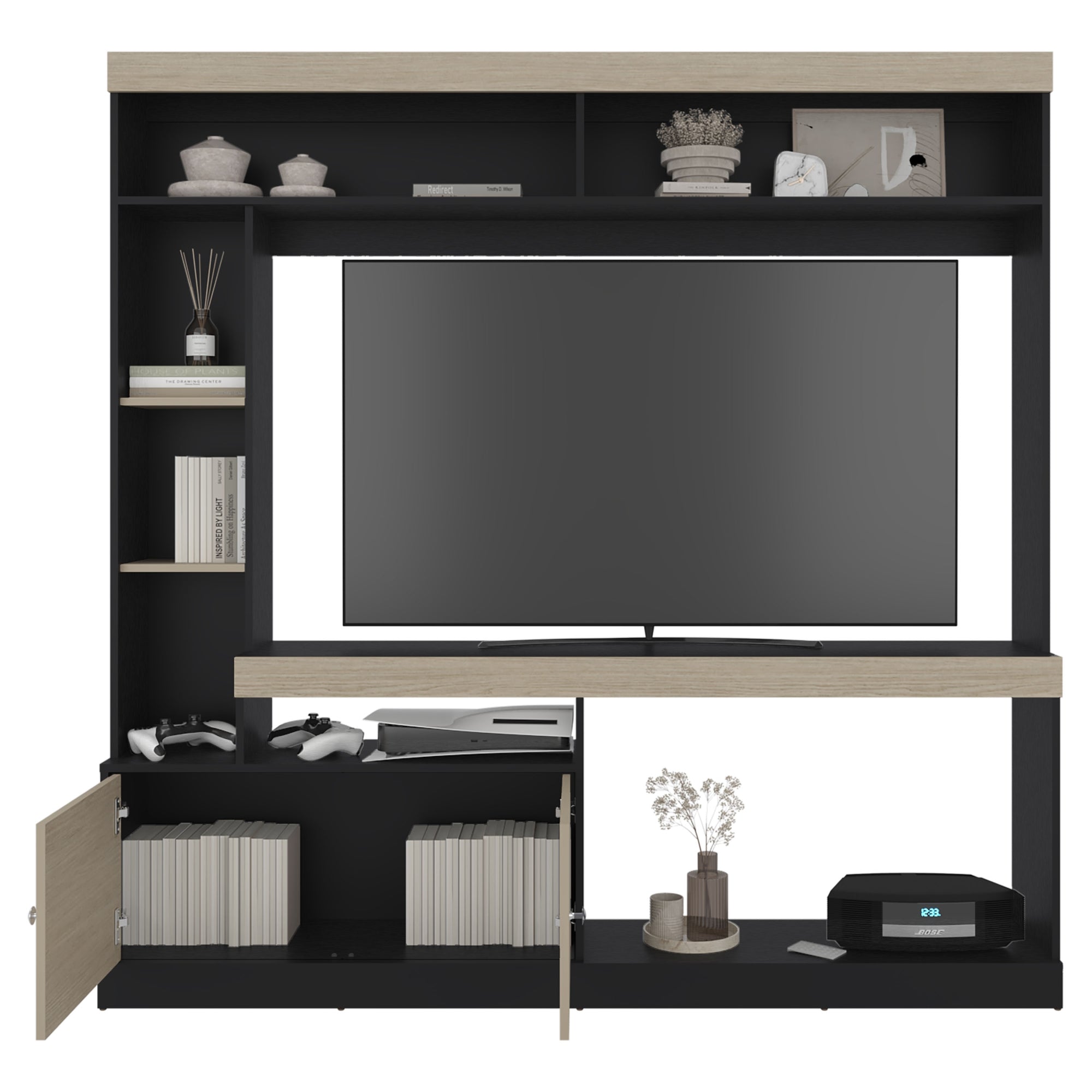 ESTANTE TV65' 2 PUERTAS CLASSIC COLOR 180,6X180X30,3 CM CARTAGENA Y WENGUE - 4
