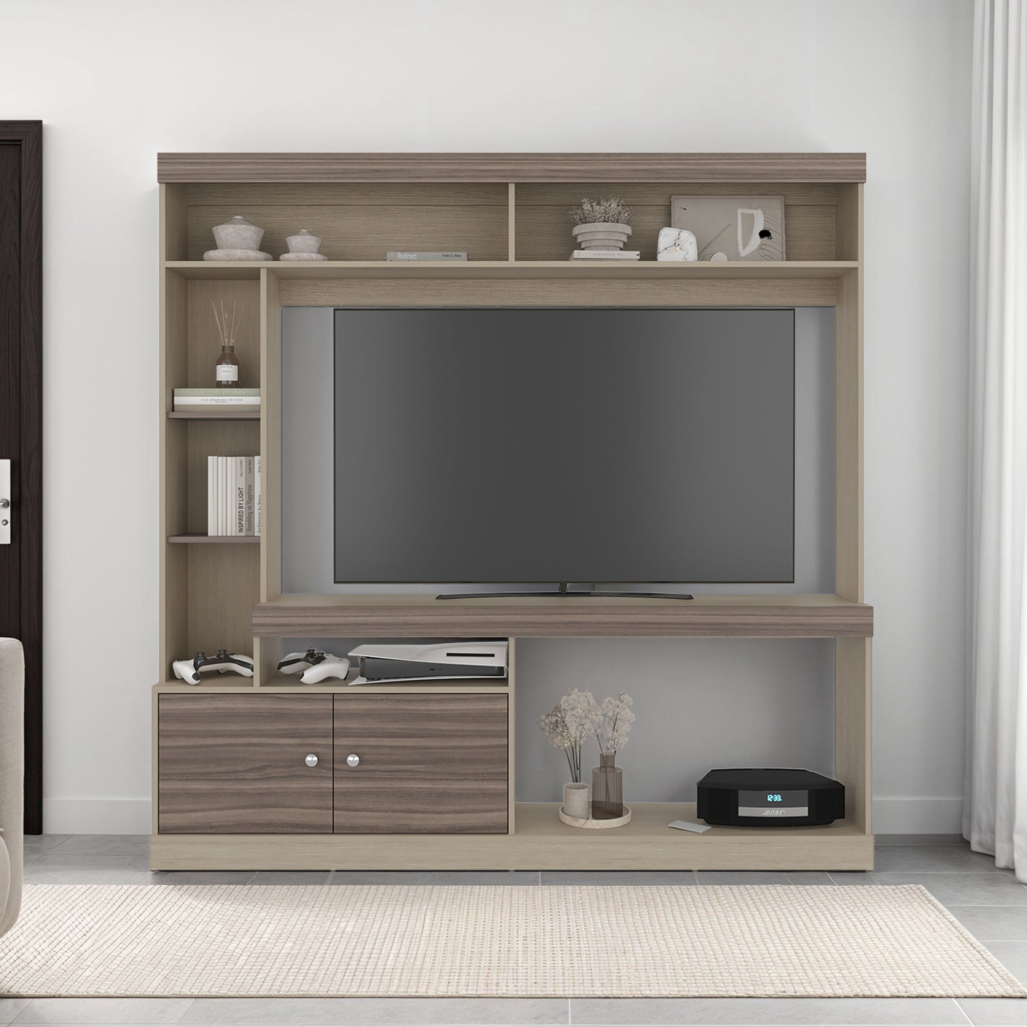ESTANTE TV65' 2 PUERTAS CLASSIC COLOR 180,6X180X30,3 CM CARTAGENA Y WENGUE - 5
