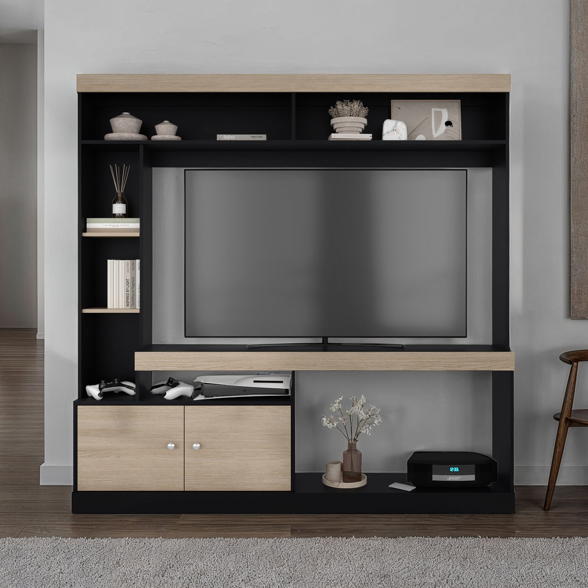 ESTANTE TV65' 2 PUERTAS CLASSIC COLOR 180,6X180X30,3 CM CARTAGENA Y WENGUE - 5