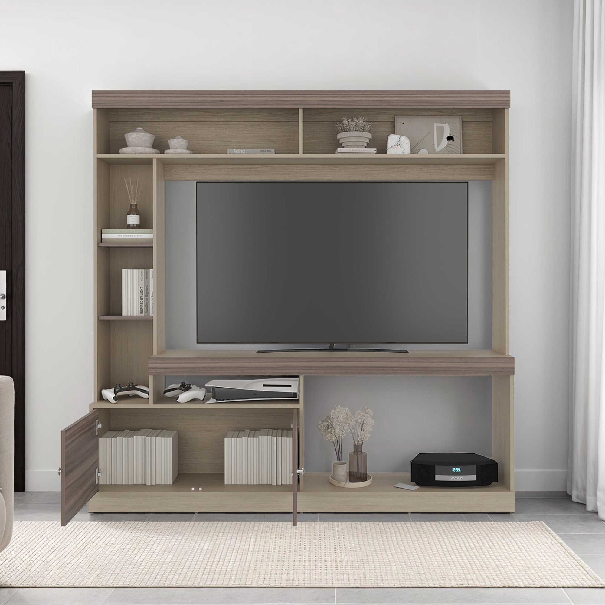 ESTANTE TV65' 2 PUERTAS CLASSIC COLOR 180,6X180X30,3 CM CARTAGENA Y WENGUE - 6