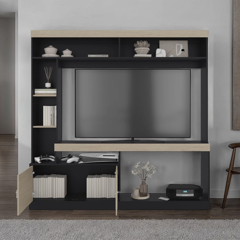 ESTANTE TV65' 2 PUERTAS CLASSIC COLOR 180,6X180X30,3 CM CARTAGENA Y WENGUE - 6