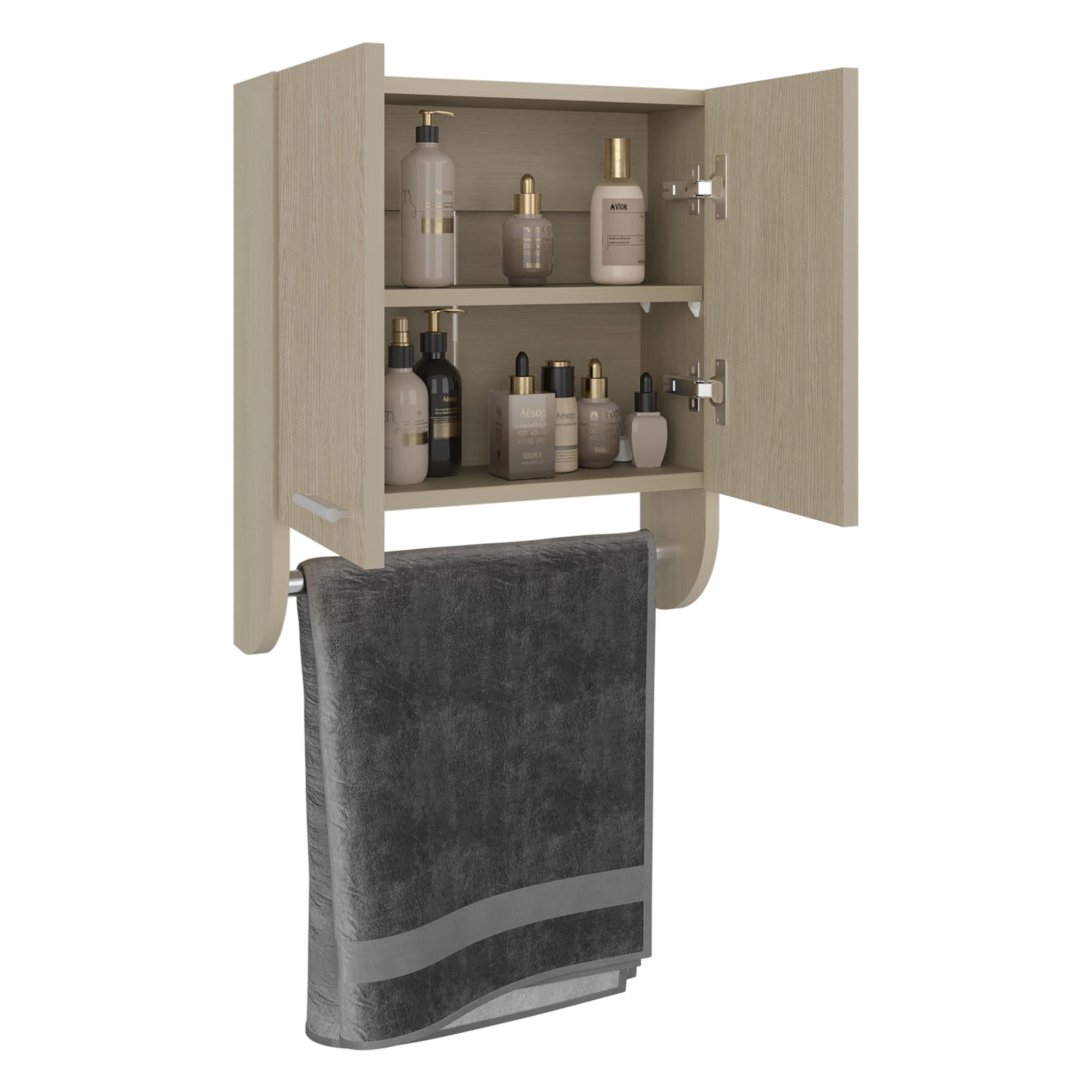 BOTIQUIN 2 PUERTAS BATH 50X45X14,5 CM AVELLANA - 3