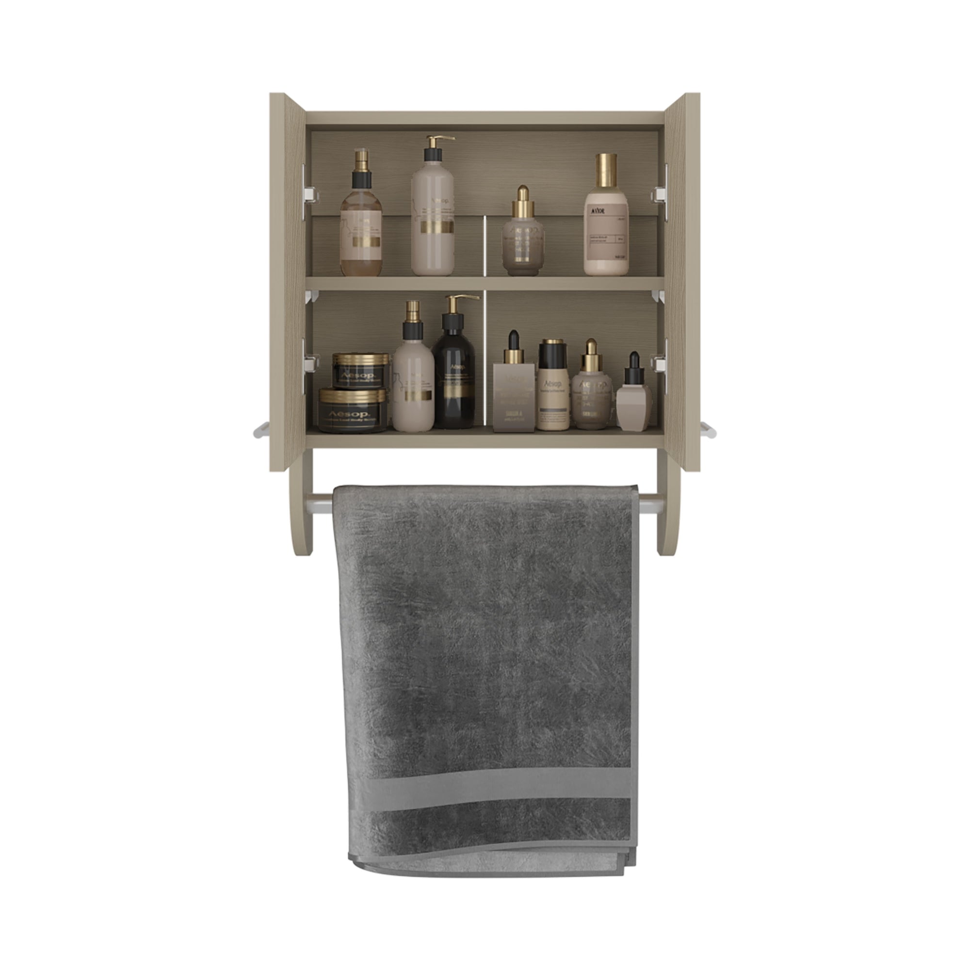 BOTIQUIN 2 PUERTAS BATH 50X45X14,5 CM AVELLANA - 4