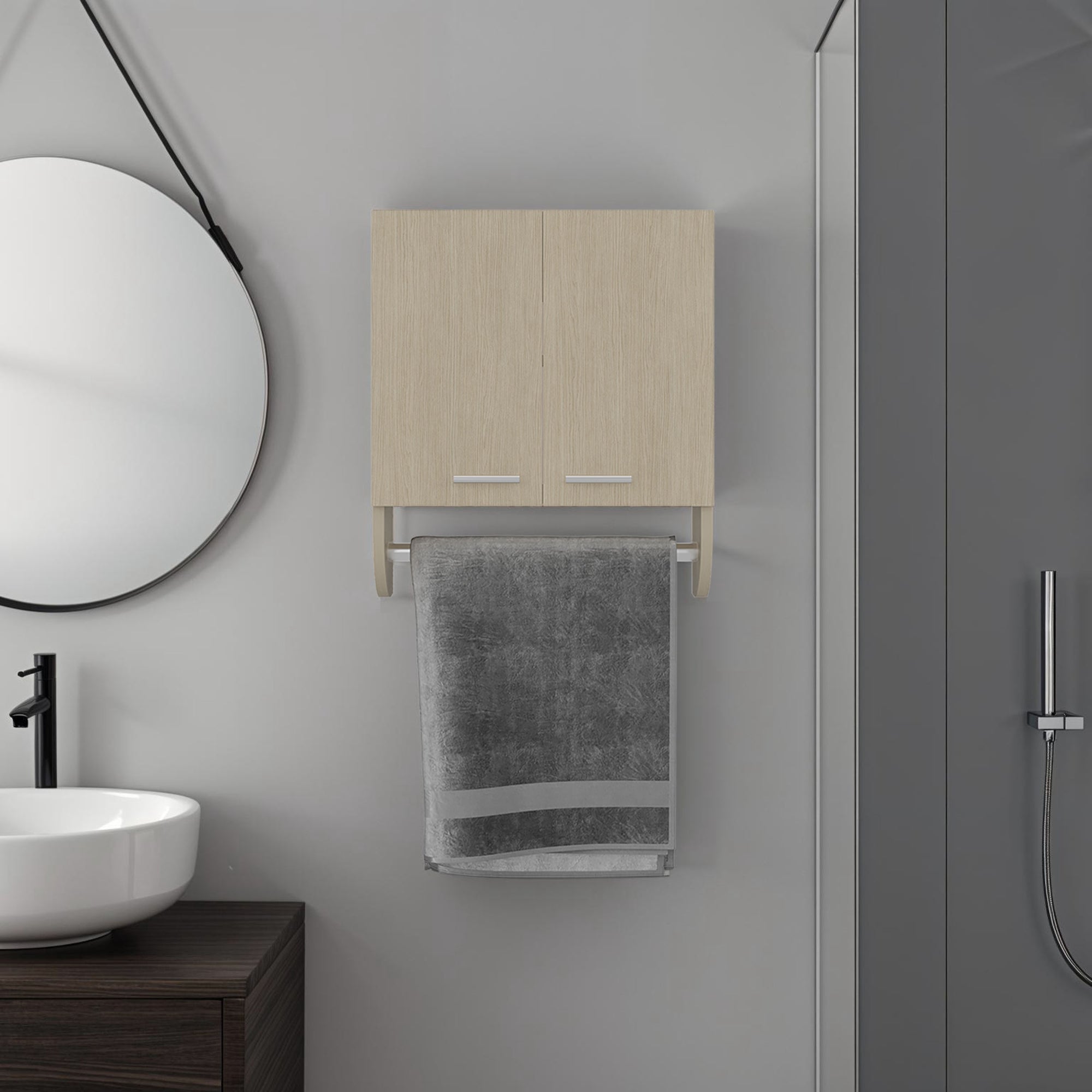 BOTIQUIN 2 PUERTAS BATH 50X45X14,5 CM AVELLANA - 5